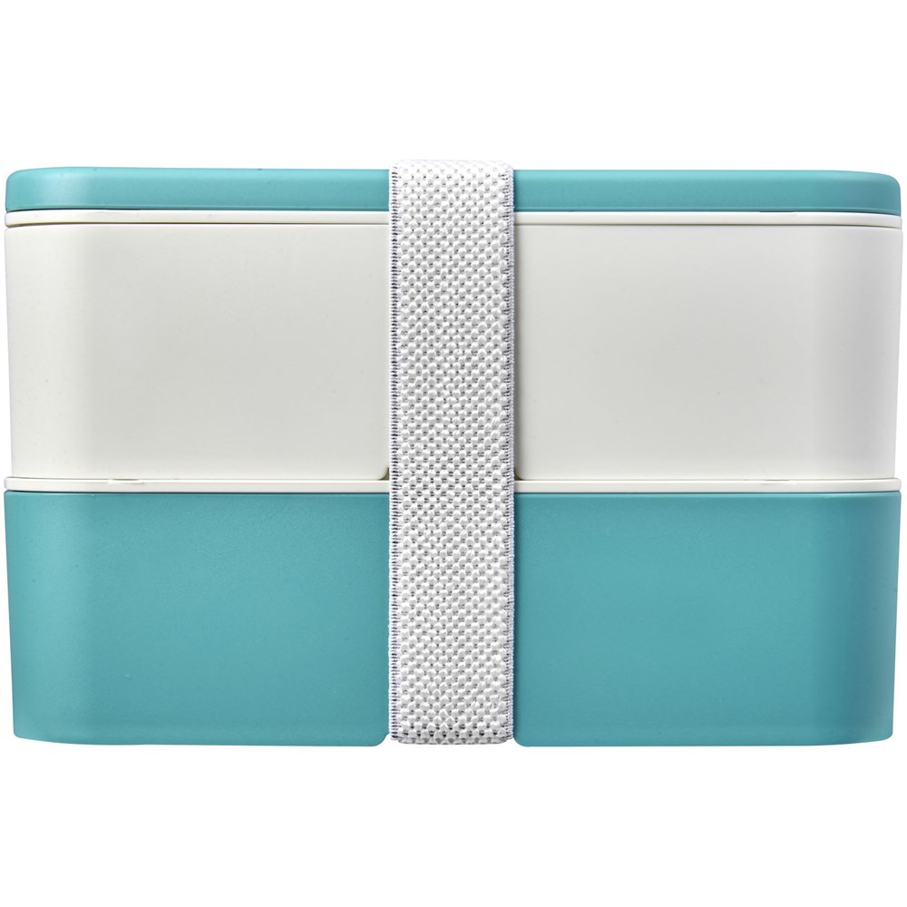 MIYO Renew Doppel-Lunchbox riffblau, elfenbeinweiss, weiss