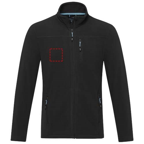 Veste Amber pour homme en polaire recyclée GRS entièrement zippée Noir