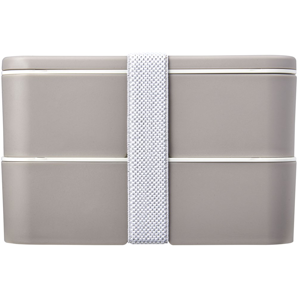 MIYO Renew Doppel-Lunchbox kieselgrau, kieselgrau, weiss