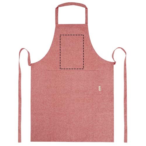 Tablier Pheebs en coton recyclé de 200 g/m² Rouge