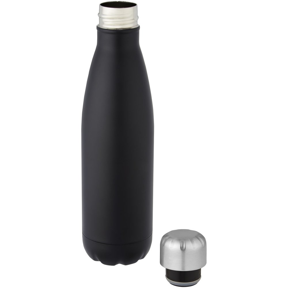 Bouteille isotherme sous vide Cove de 500 ml en cuivre et acier inoxydable recyclé certifié RCS  noir