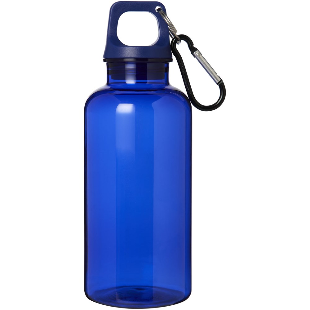 Bouteille d'eau Oregon de 400 ml en plastique recyclé avec mousqueton bleu