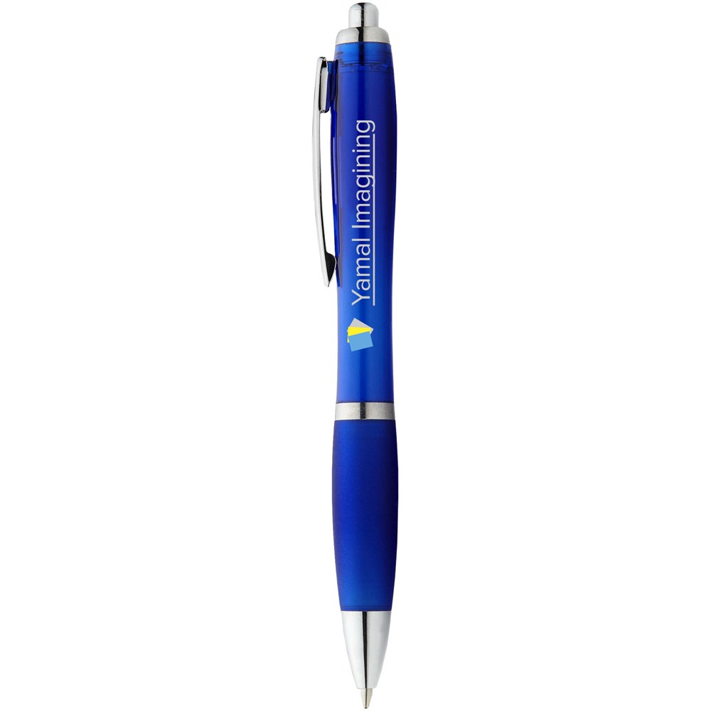 Stylo bille avec corps et grip colorés Nash (encre bleue) Bleu royal