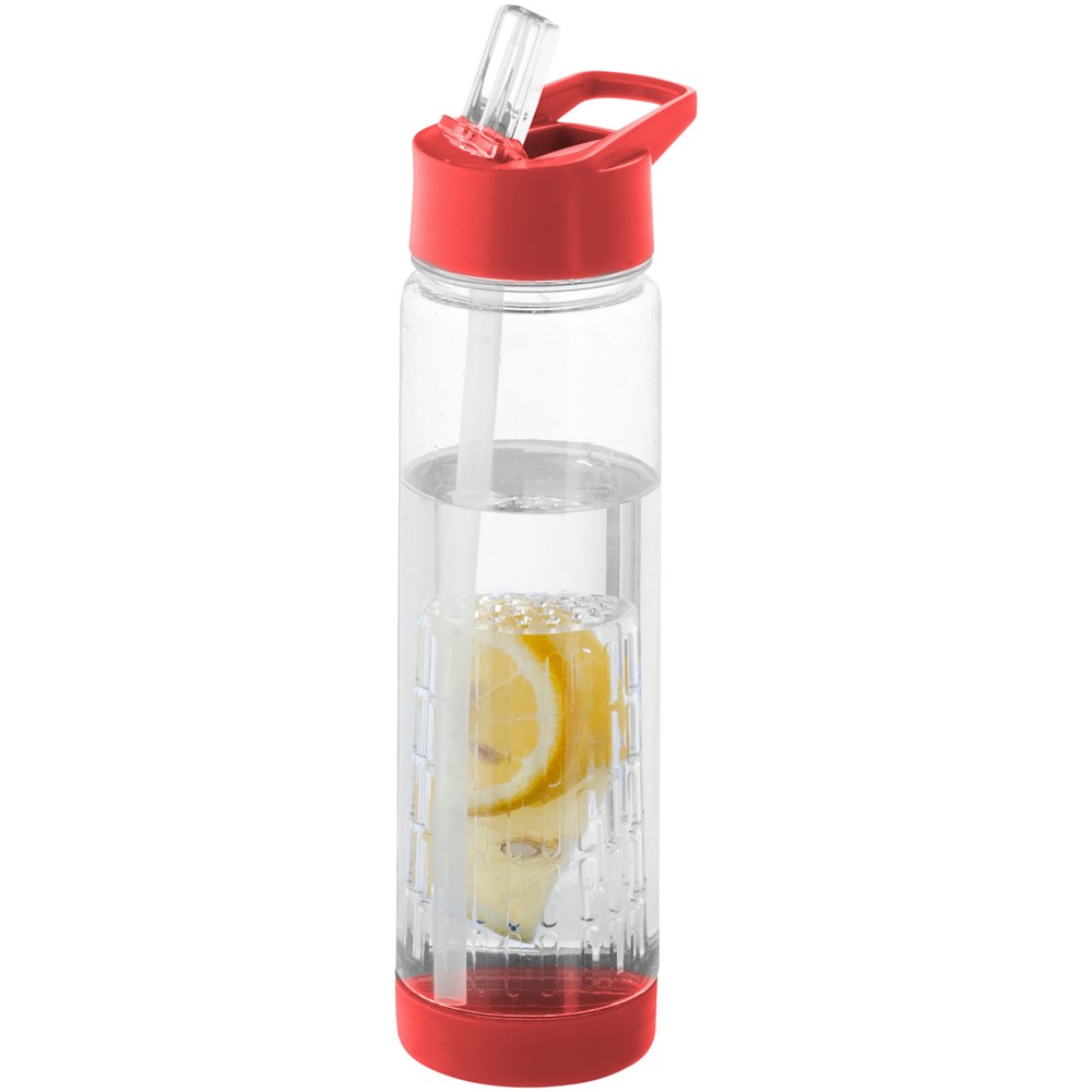 Tutti frutti 740 ml Tritan™ Sportflasche mit Infuser transparent, rot