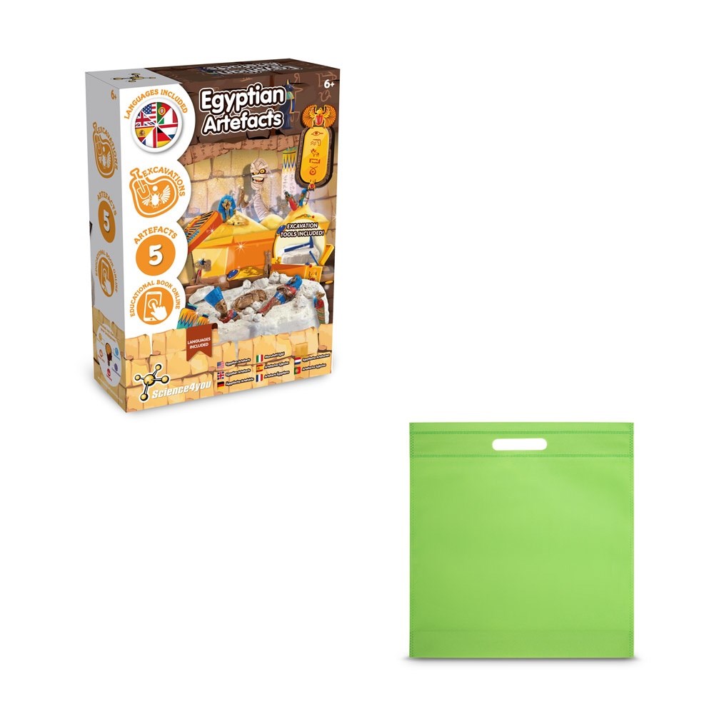 Ancient Egypt Excavation Kit IV Jeu éducatif livré avec un sac cadeau en non-tissé (80 g/m²) Vert clair