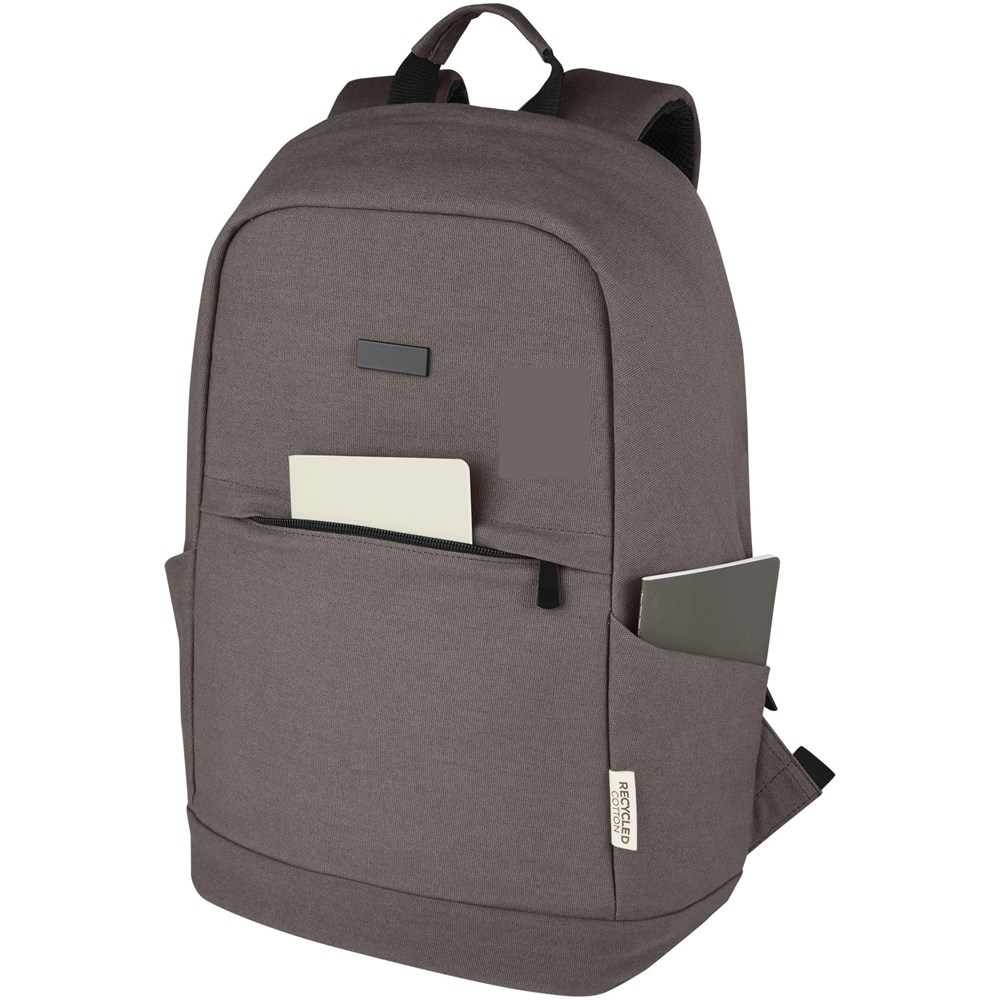 Joey 15,6 Zoll Anti-Diebstahl Laptop Rucksack 18 L aus GRS-recyceltem Canvas grau