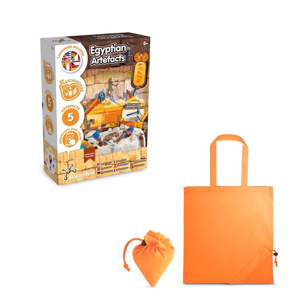 Ancient Egypt Excavation Kit V Jeu éducatif livré avec un sac cadeau pliable en 190T Orange