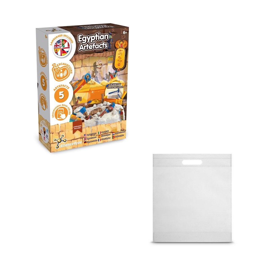 Ancient Egypt Excavation Kit IV Jeu éducatif livré avec un sac cadeau en non-tissé (80 g/m²) Blanc