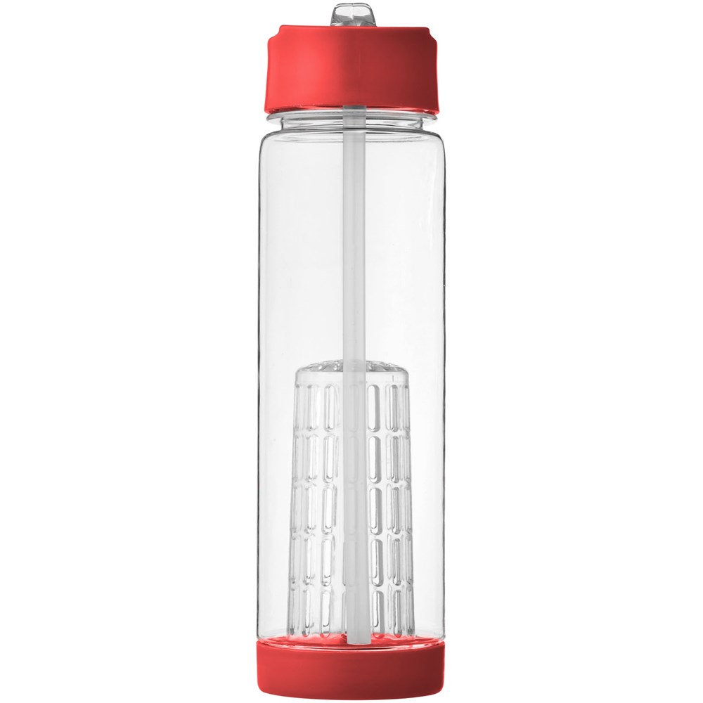 Tutti frutti 740 ml Tritan™ Sportflasche mit Infuser transparent, rot