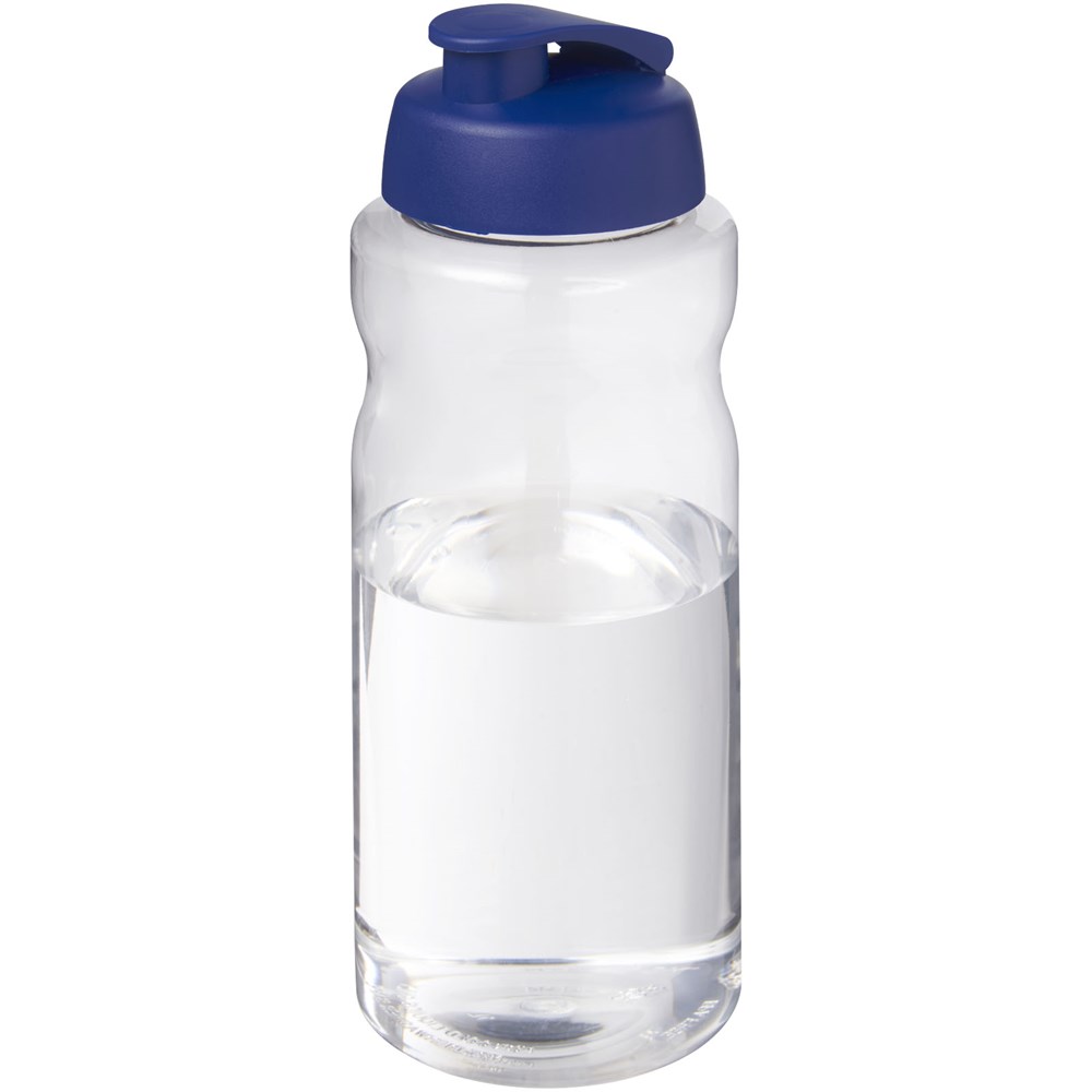 Bouteille de sport H2O Active® Base Pure de 1 L à couvercle rabattable bleu