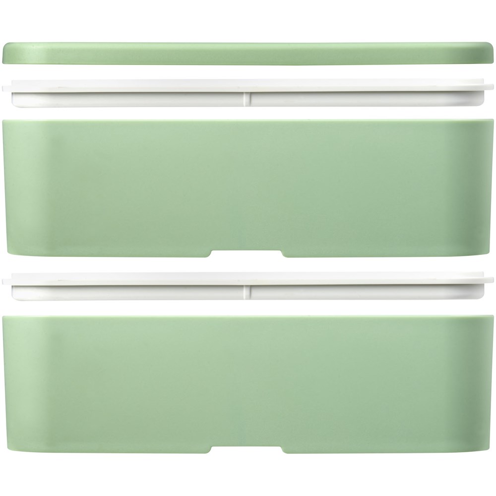 MIYO Renew Doppel-Lunchbox seaglass green, seaglass green, kieselgrau