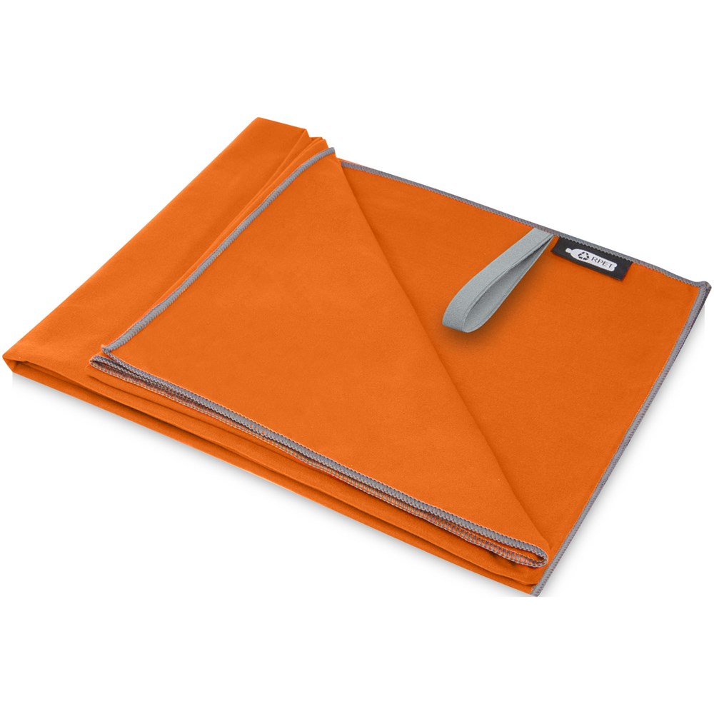 Serviette Pieter ultra-légère à séchage rapide fabriquée en PET recyclé 130 x 80 cm orange