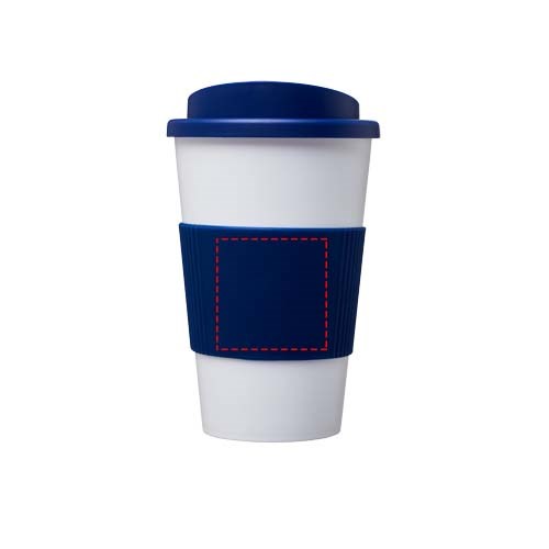 Gobelet Americano® isolant de 350 ml avec grip Bleu, Blanc