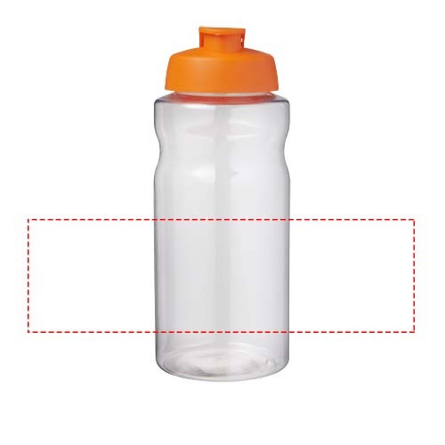 Bouteille de sport H2O Active® Base Pure de 1 L à couvercle rabattable orange