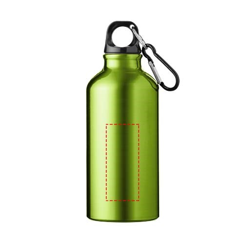 Bouteille d'eau Oregon de 400 ml en aluminium recyclé certifié RCS avec mousqueton vert pomme