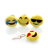 Porte-clés Happy Face en peluche