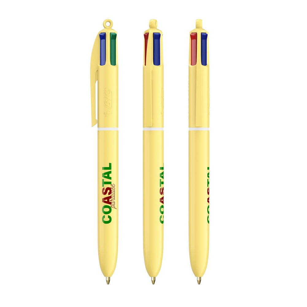 BIC® 4 Colours® Pastel + Lanyard Pastellgelb