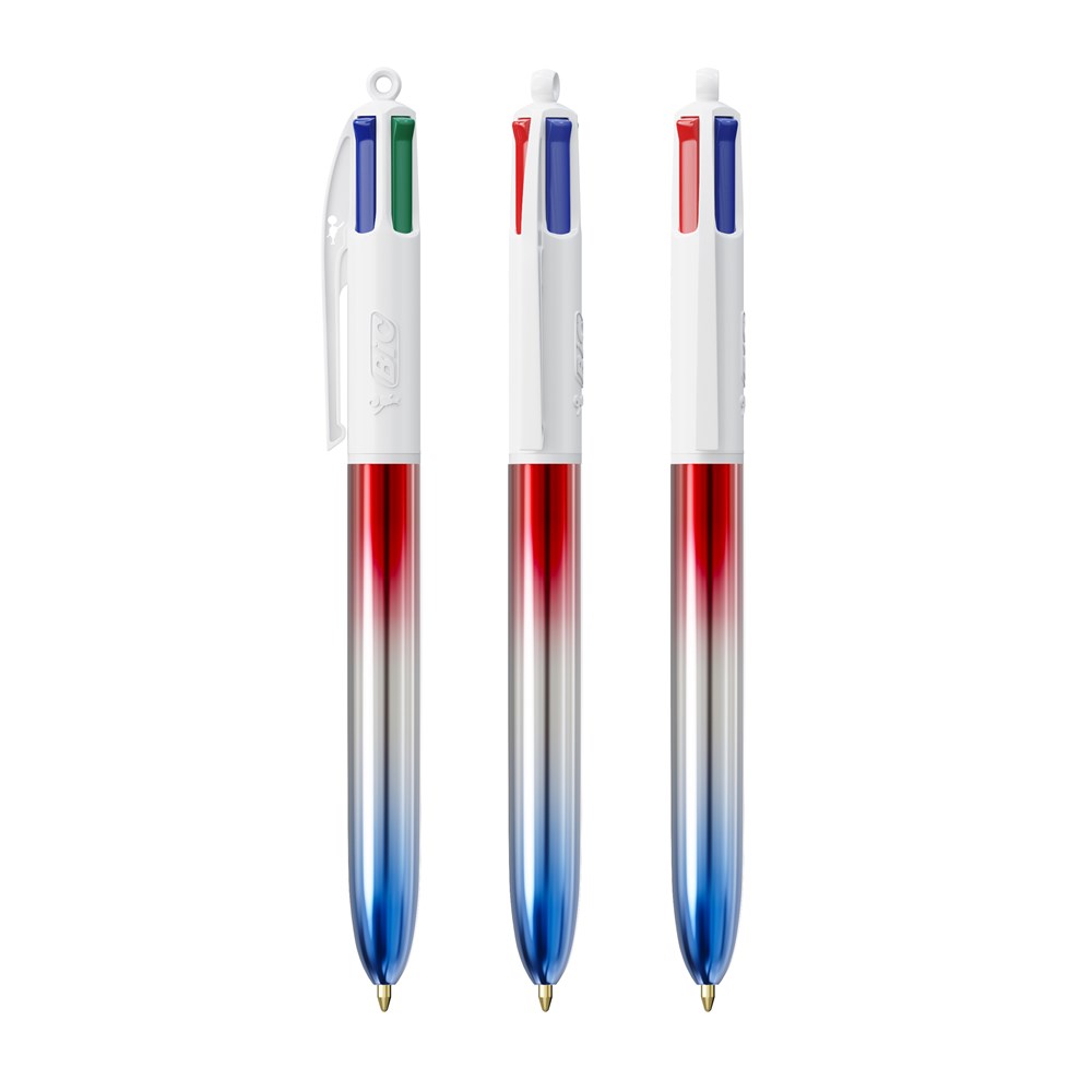 BIC® 4 Colours® Flags Collection + lanyard Rot - Silber - Blau