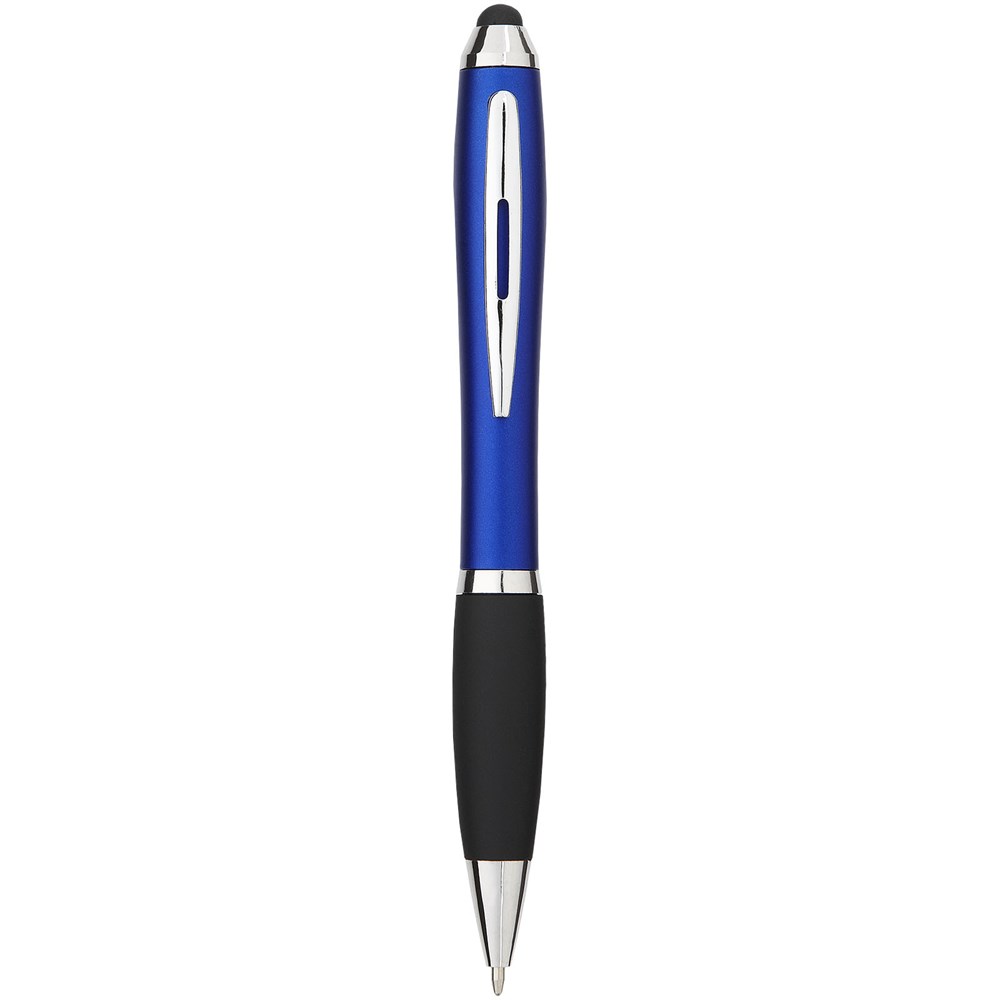 Stylo stylet coloré avec grip noir Nash (encre bleue) Bleu royal, Noir