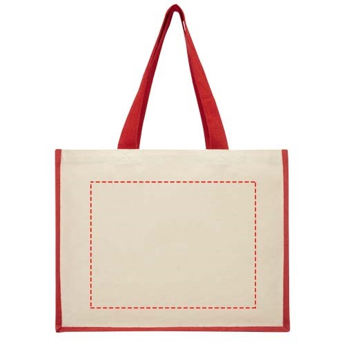 Varai 320 g/m Canvas und Jute Einkaufstasche 23L rot