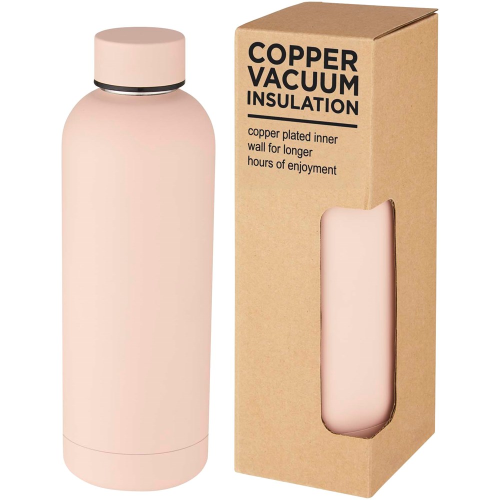 Bouteille isotherme Spring de 500 ml avec isolation sous vide et couche de cuivre Pale blush pink