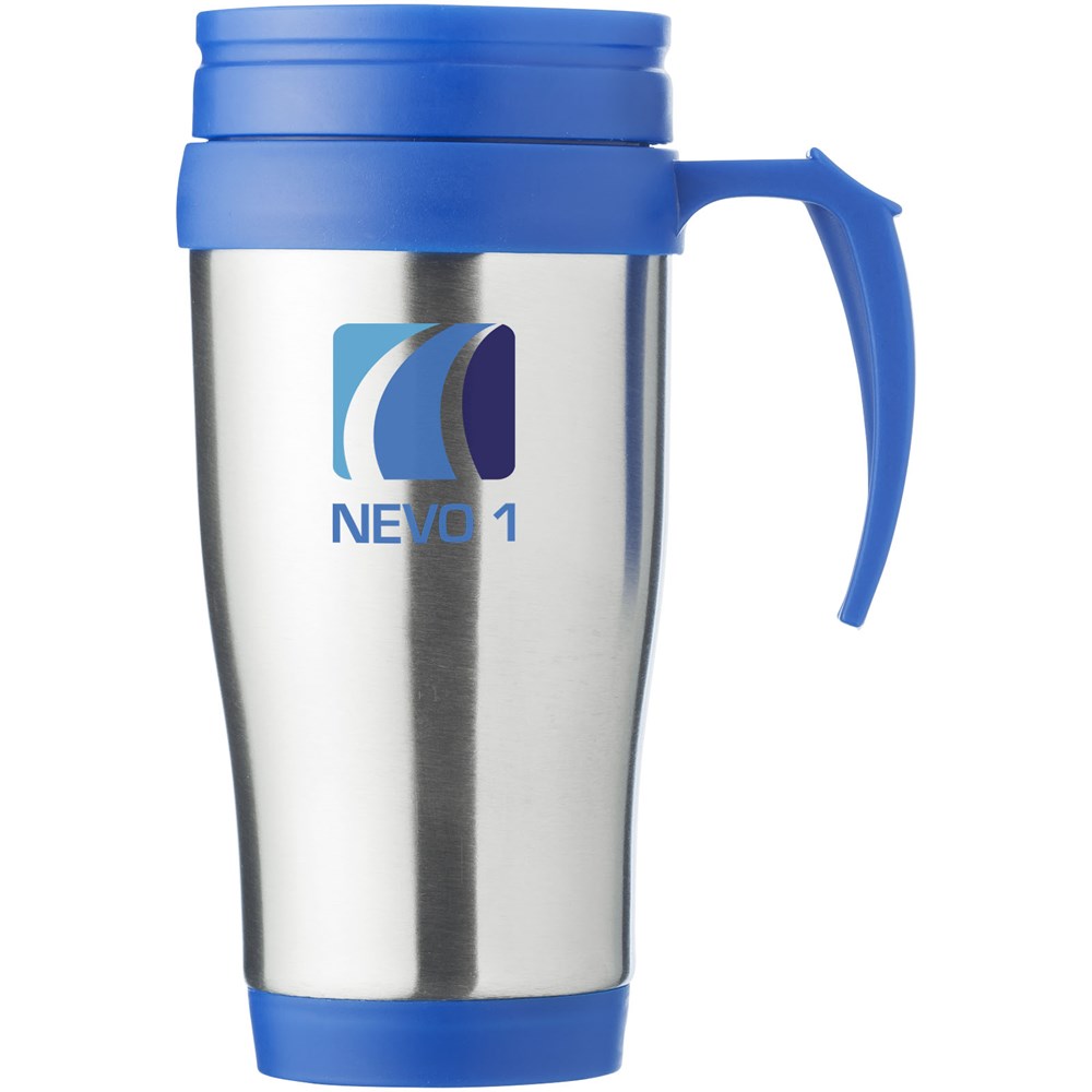 Mug isotherme Sanibel 400ml Argent, Bleu