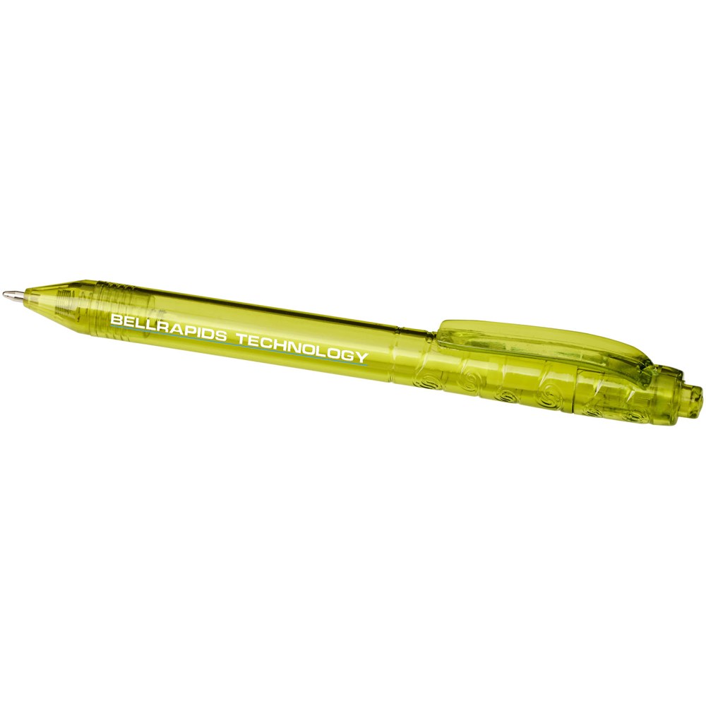 Stylo bille en RPET Vancouver (encre noire) Citron vert transparent