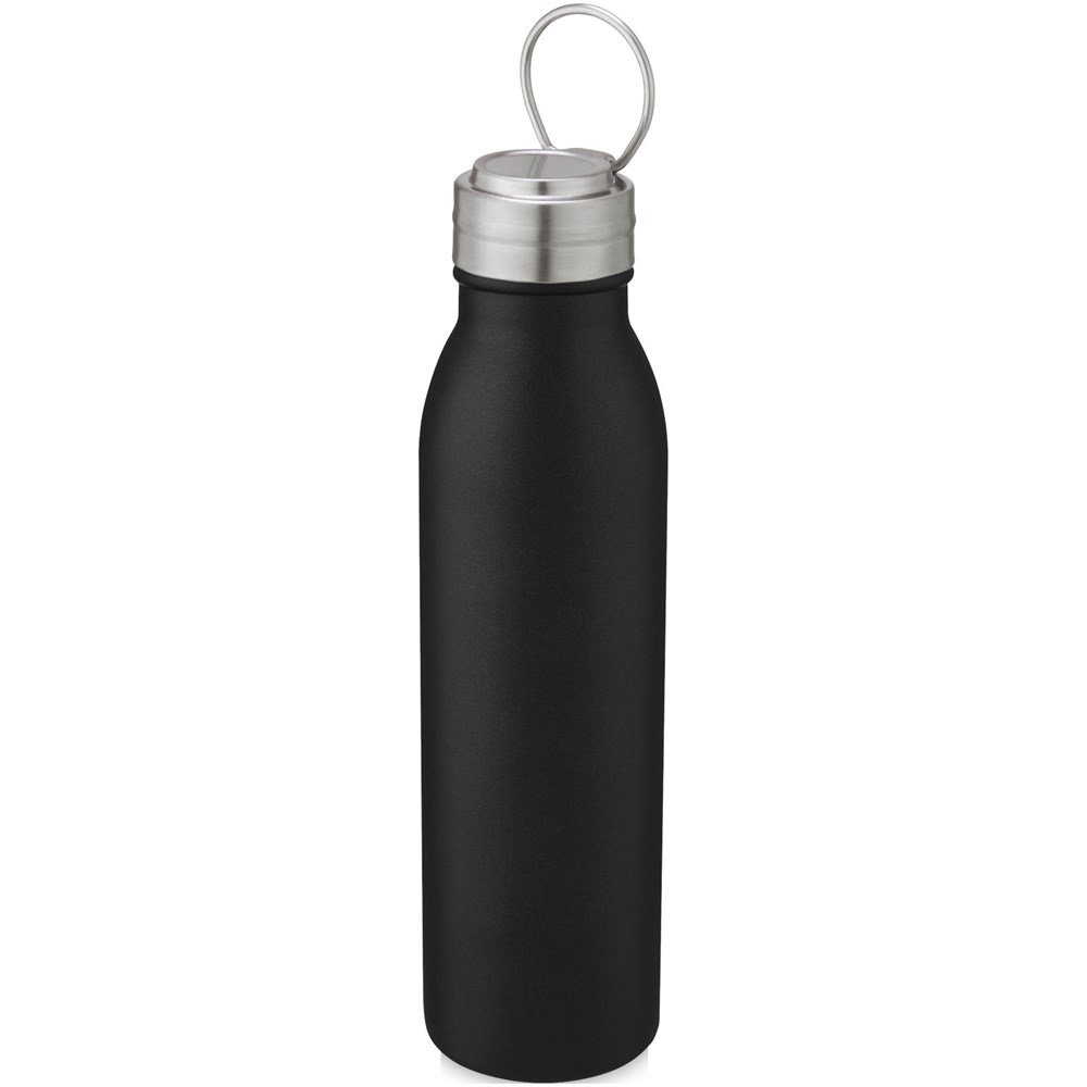 Harper 700 ml Sportflasche aus Edelstahl mit Metallschlaufe schwarz