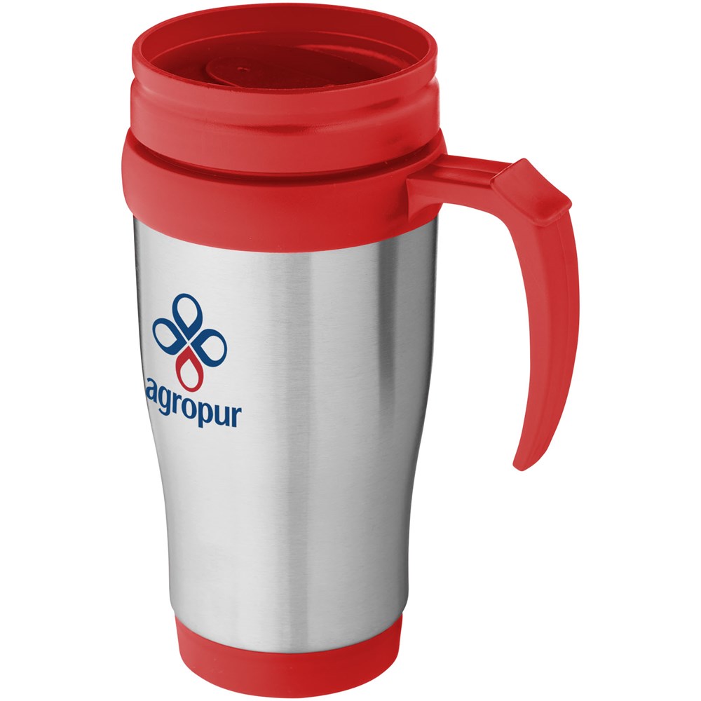 Mug isotherme Sanibel 400ml Argent, Rouge