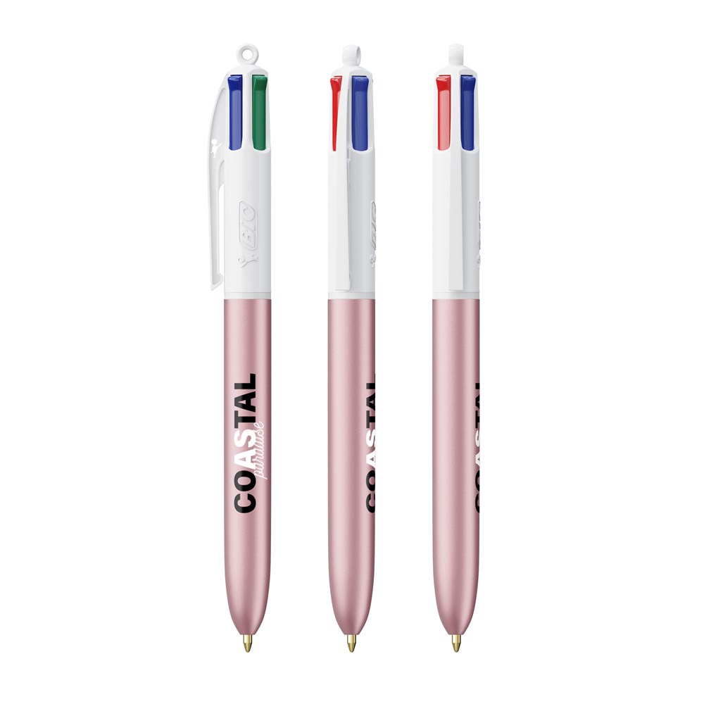 BIC® 4 Colours Glacé with Lanyard Rosa Glacé / Weiss