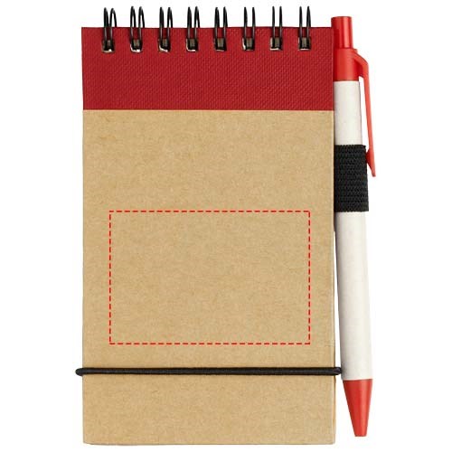 Zuse A7 Recycling Notizblock mit Stift natur, rot