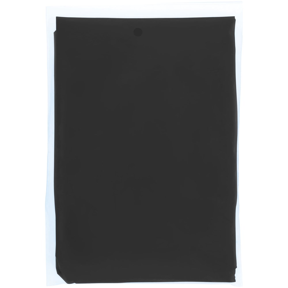 Poncho jetable pour la pluie Mayan recyclé certifié GRS avec pochette de rangement noir