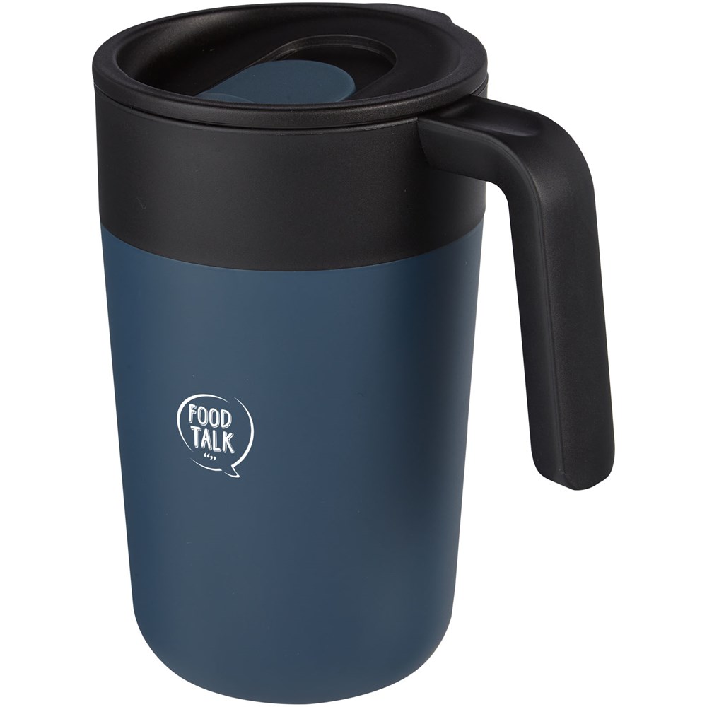 Tasse Nordia de 400 ml recyclée à double paroi bleu foncé