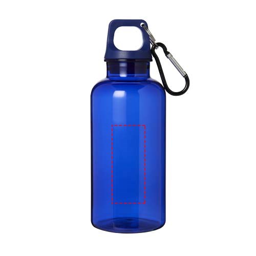 Bouteille d'eau Oregon de 400 ml en plastique recyclé avec mousqueton bleu