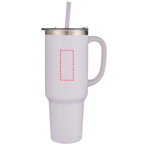 Mug Sydney 1200 ml double paroi certifié RCS avec isolation par le vide et couche de cuivre avec paille Lilas