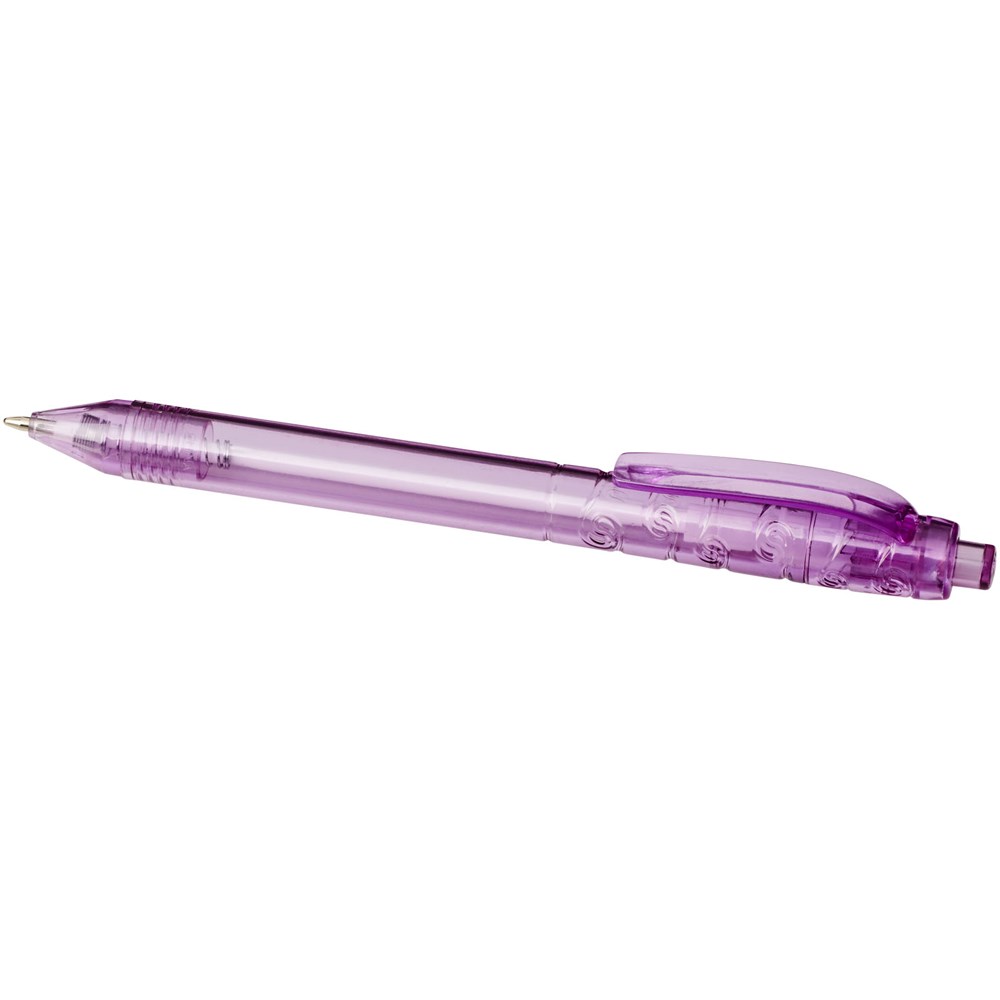 Stylo bille en RPET Vancouver (encre noire) Violet transparent