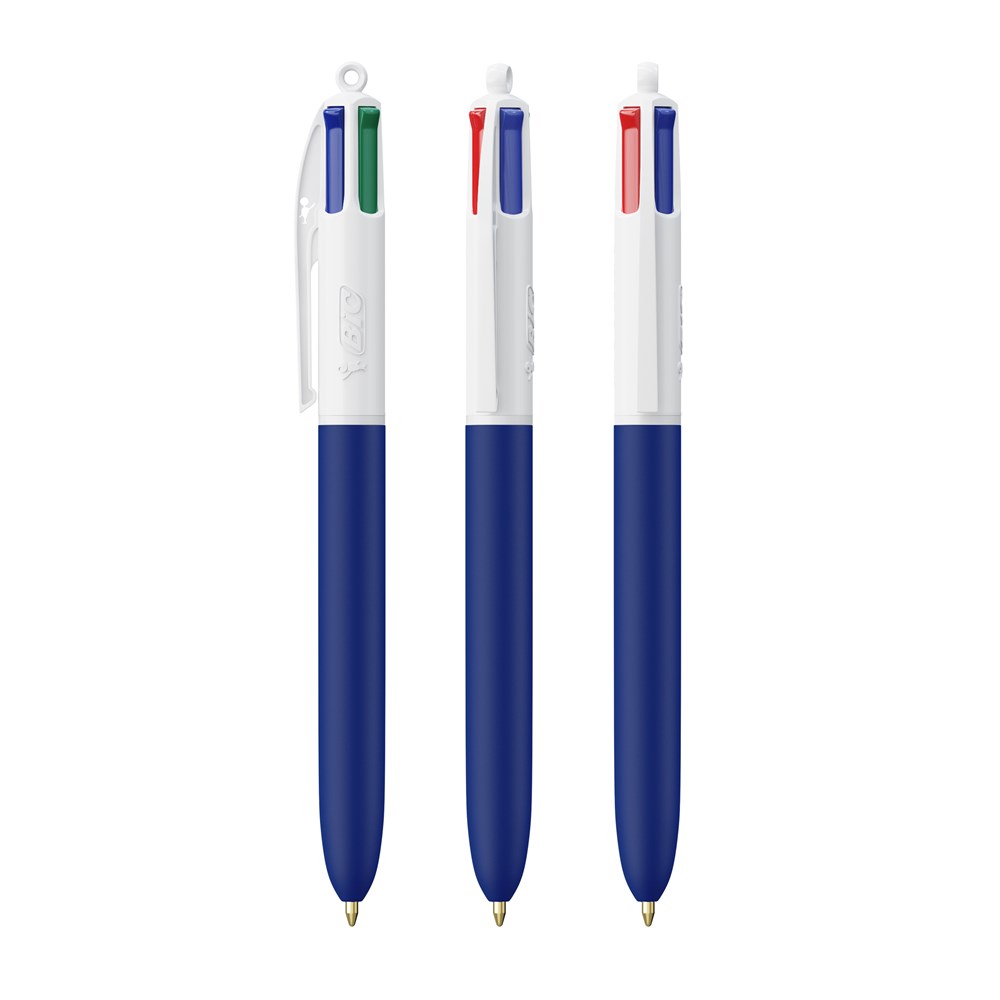 BIC® 4 Colours Soft with Lanyard Weiss/Marineblau Weich