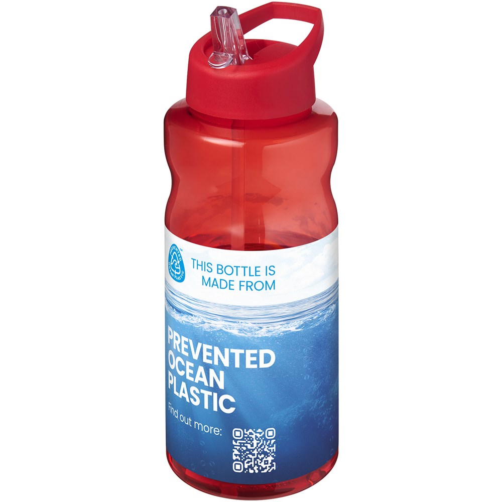 Bouteille de sport H2O Active® Eco Big Base de 1 litre avec couvercle à bec verseur Rouge, Rouge