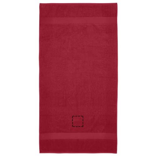 Serviette Amelia de 70 x 140 cm en coton de 450 g/m² rouge