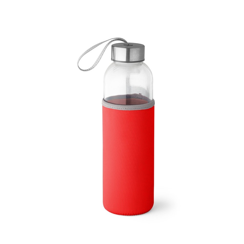 RAISE Bouteille de sport en verre et acier inoxydable 520 mL rouge